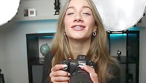 Sexy brunette in bondage costume fucking in her ass