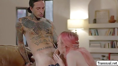 A hot redhead with a nice ass gets fucked by a big dick