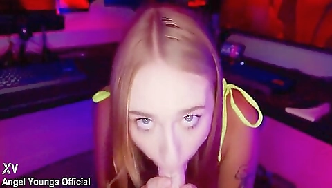 Amazing blonde with big tits video with deepthroat