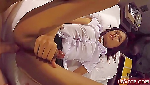 Asian brunette fucks her partner in a hot porn video