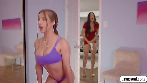 Chicks butt and tits getting a big ass fucked by a dude