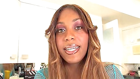 Tiny black girl in lingerie is getting fucked by a black cock