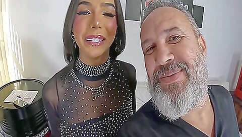 Stepbrother fucks my girlfriend in an anal position