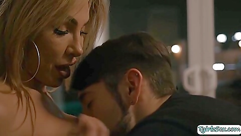 Sexy bitch fucked by big dick step brother on a couch