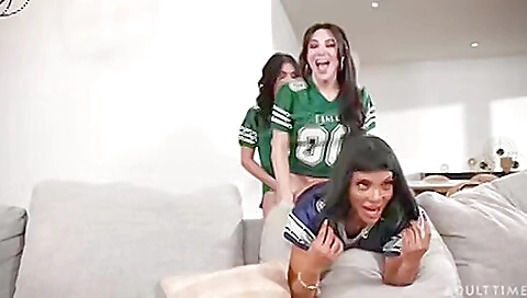 Busty brunette 18+ gets her tight cunt rimmed and fucked